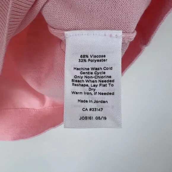 Talbots Pink 3/4 Sleeve Lightweight Knit Sweater Size S NEW Round Neck - Picture 7 of 7